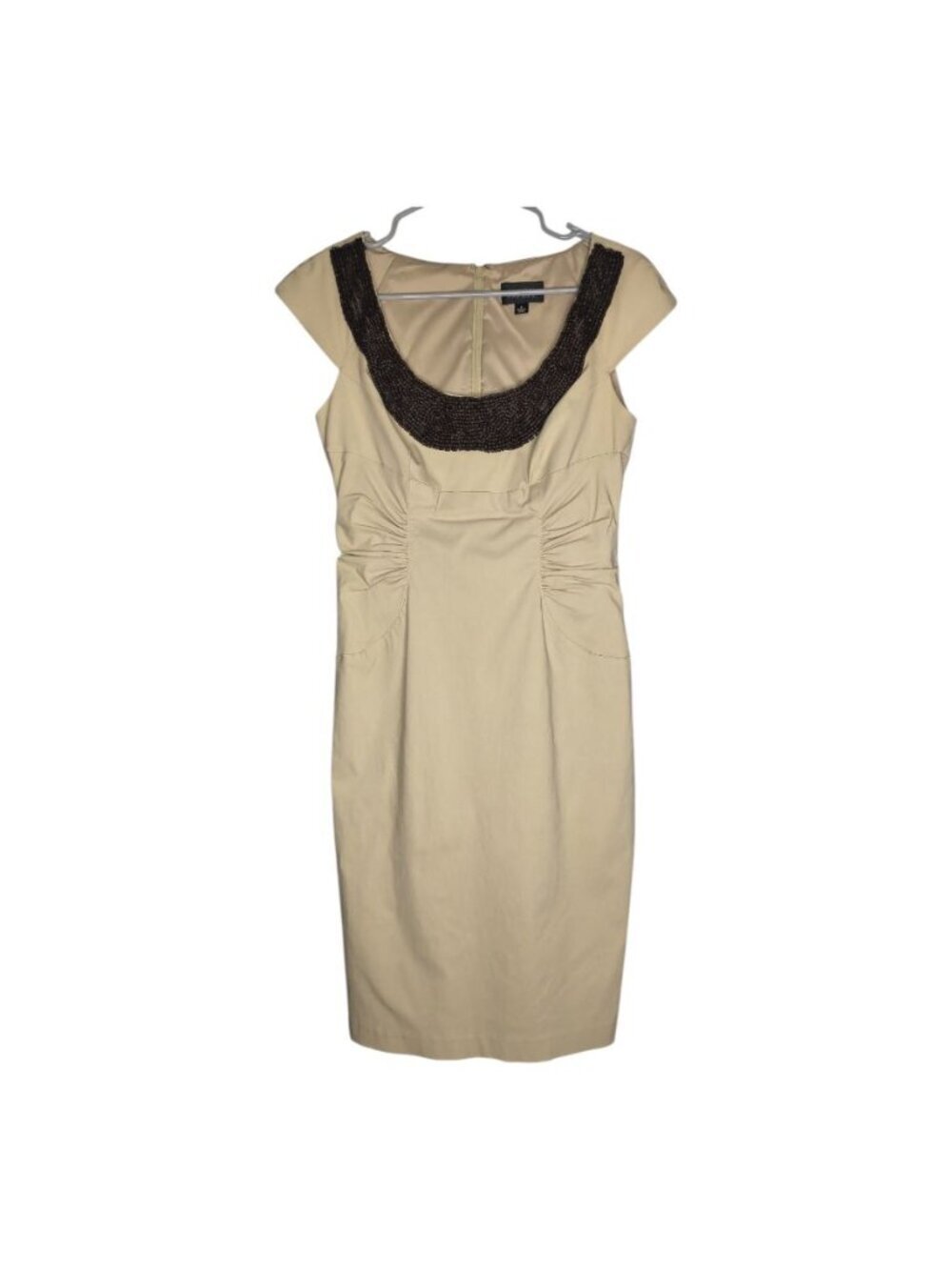Adrianna Papell | Dresses | Adrianna Papell Embellished Collar Sheath Beaded Cap Sleeve Dress Size 6